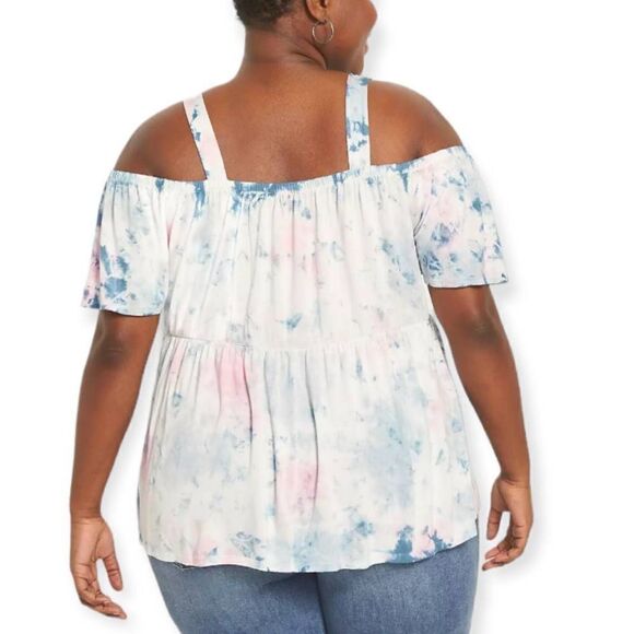 LANE BRYANT Swing Flutter-Sleeve Off-The-Shoulder Babydoll Tee SZ.14/16 NWT - Picture 3 of 11